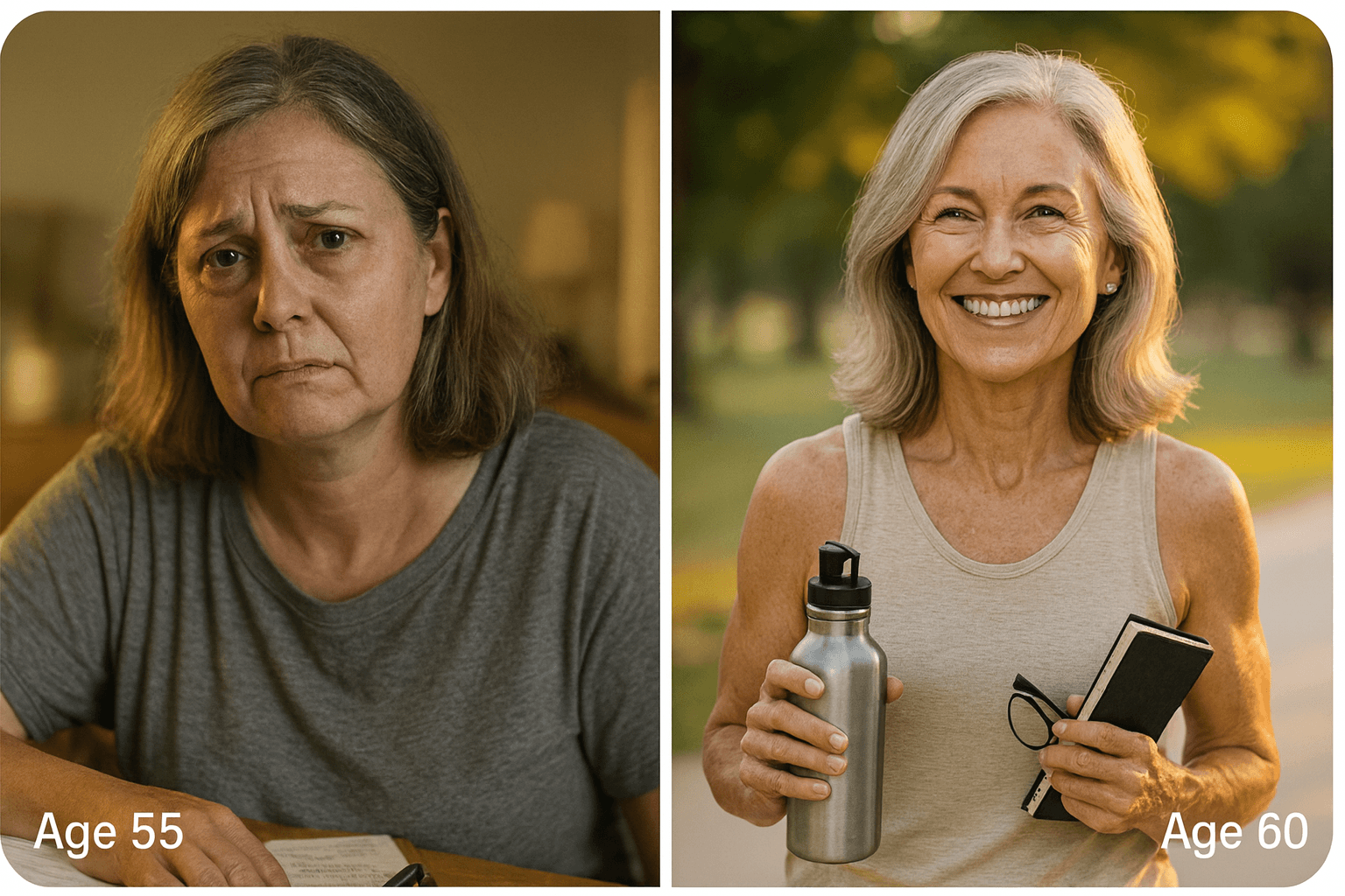 Before and after brain nourishment concept