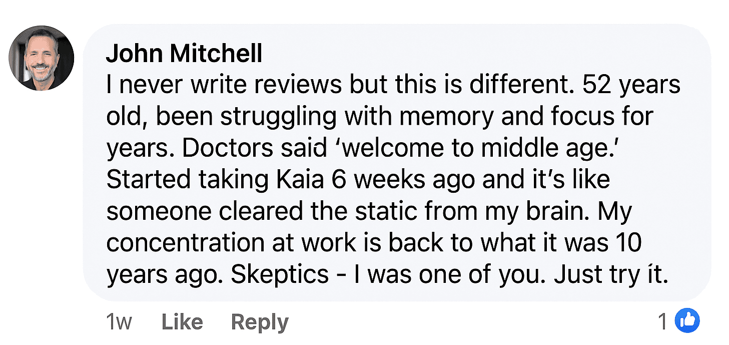 Kaia Facebook testimonials