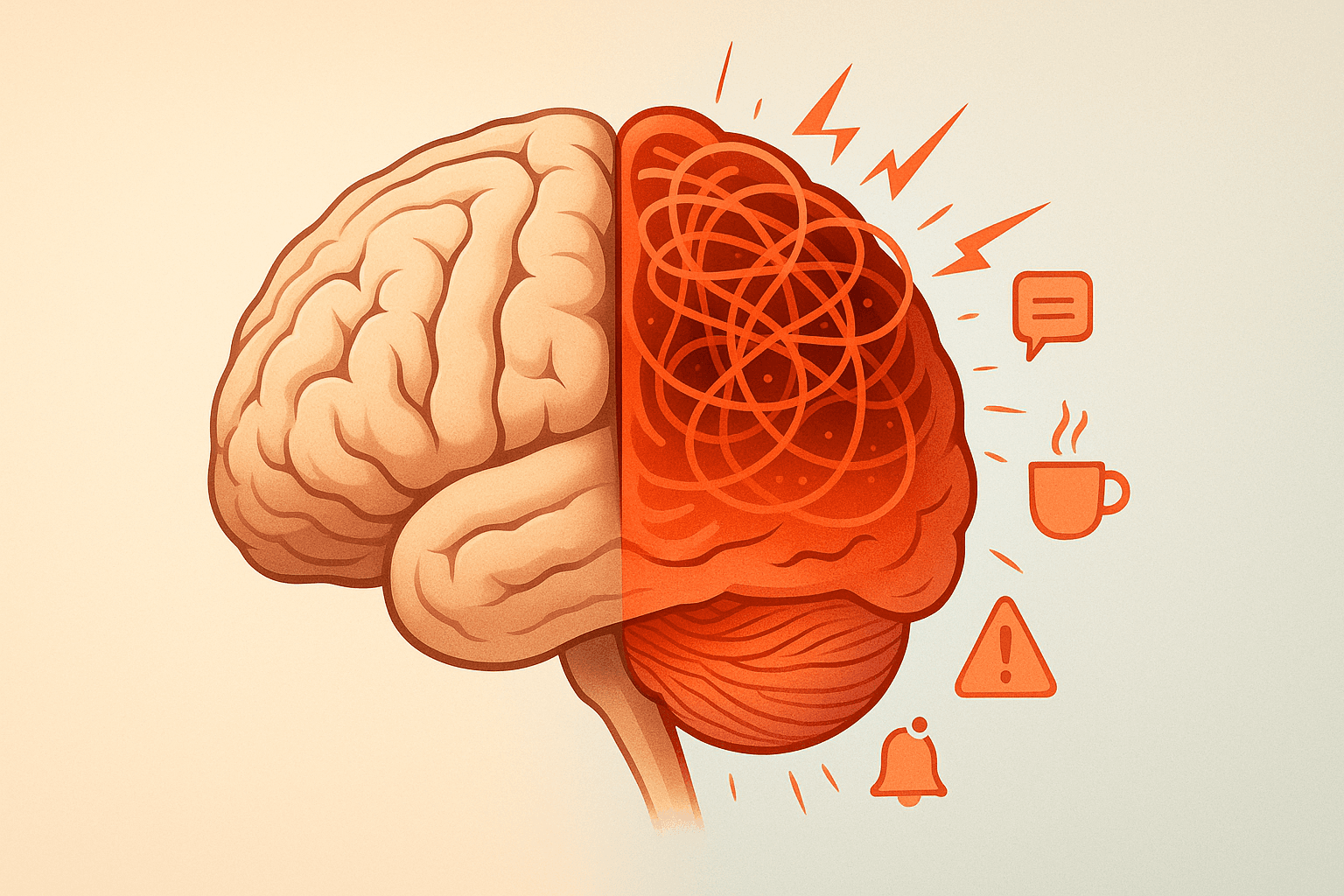 Modern lifestyle overwhelming brain